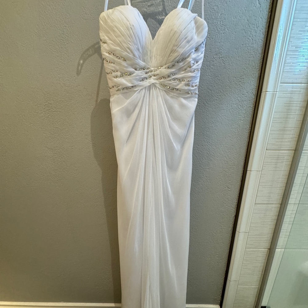 La Femme White Formal Dress